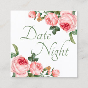 Visite Carré Carte de nuit de date de douche de mariée Rose ros