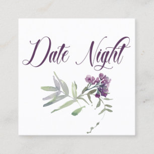 Visite Carré Carte de nuit de lavande de fleurs sauvages à l'aq