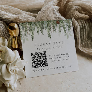 Visite Carré Carte de pièce jointe du code QR de Noël