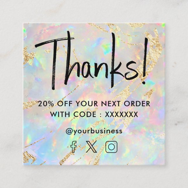 Visite Carré carte de réduction opale gemstone (Devant)