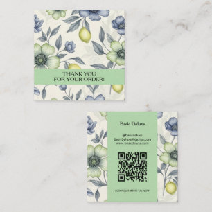 Visite Carré Carte de remerciement fleur sauvage aquarelle boho