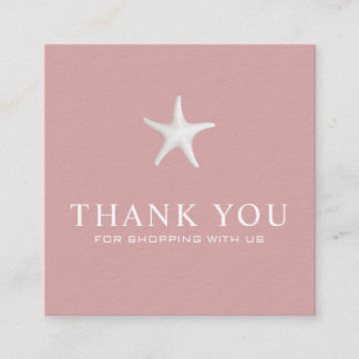 Visite Carré Carte de remerciements côtière - Design rose & Sta