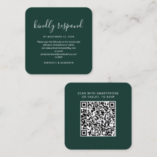 Visite Carré Carte de réponse RSVP de mariage avec code QR mode