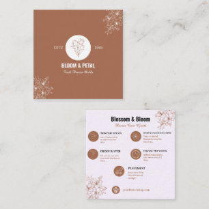 Visite Carré Carte de soins pour fleurs Terracotta Bloom & Peta