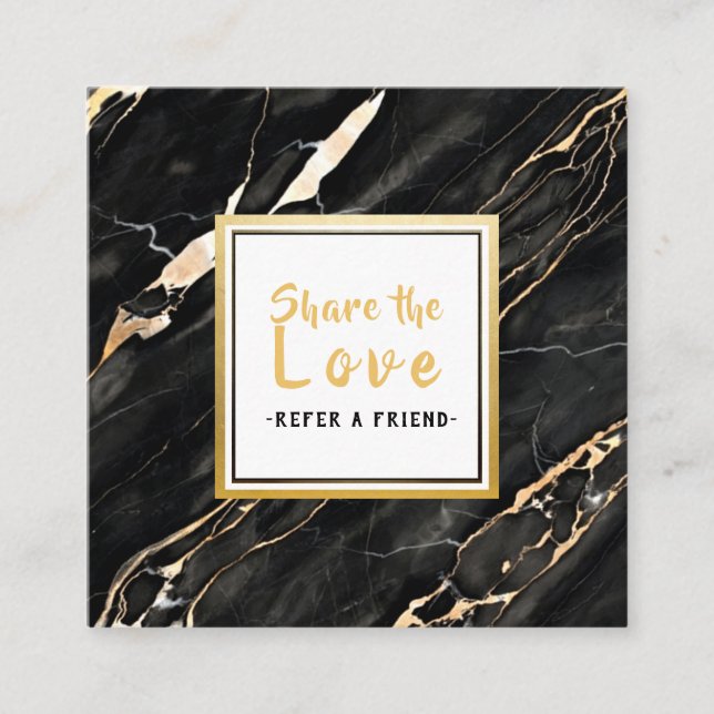 Visite Carré Carte noire unique de référence de client de (Devant)