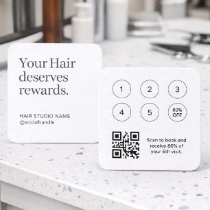 Visite Carré Code QR de la carte de fidélité pour salon de coif