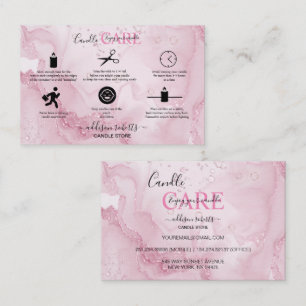 Visite Carré de soins aux bougies rose esthétique Carte d