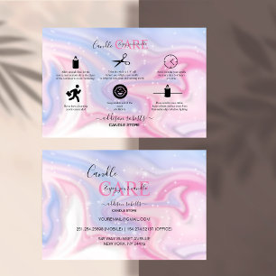 Visite Carré de soins aux bougies rose esthétique Carte d