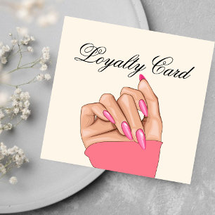 Visite Carré Elégante Clou Artiste Manicuriste Salon Carte de f