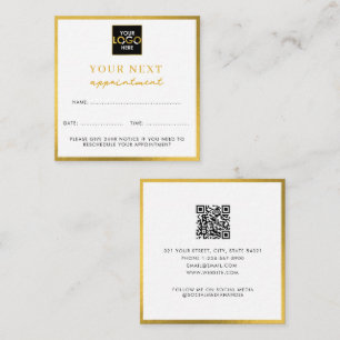 Visite Carré Logo d'affaires Beauté Carte de rendez-vous Gold