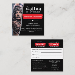 Visite Carré Modèle de carte de parrainage de tatouage Faire