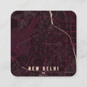Visite Carré Nouvelle carte de la ville de Delhi avec texte per