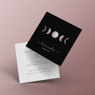 Visite Carré Phases de la lune rose pâle Yoga Studio Carte de v