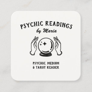 Visite Carré Vintage Psychique Moyen Crystal Ball Carte de visi