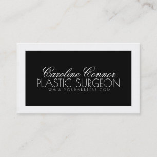 Visite Carte audacieuse noire et blanche de chirurgie