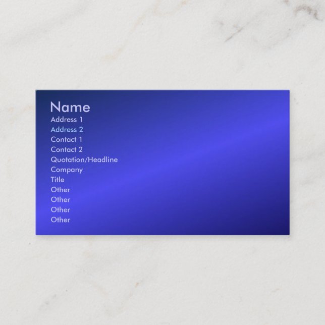 Visite Carte bleue de profil (Devant)