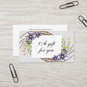 Visite Carte cadeau aux fleurs de ressort d'eau