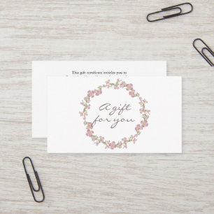 Visite Carte cadeau en bois de chien rose aquarelle