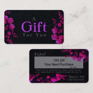 Visite Carte Cadeau personnalisable Fuschia Fleur de Ceri