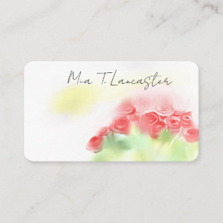 Visite Carte d'affaires florale de roses à l'aquarelle vi
