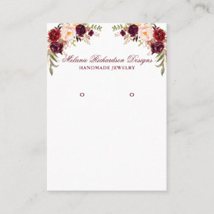 Visite Carte d'affichage de l'oreille florale bordeaux aq