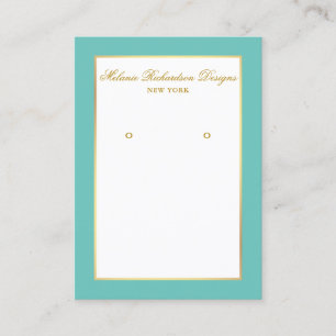 Visite Carte d'affichage de l'oreille Gold et Turquoise