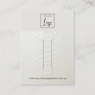 VISITE CARTE D'AFFICHAGE DU CLIP DE CHEVEUX EN CUIR BLANC