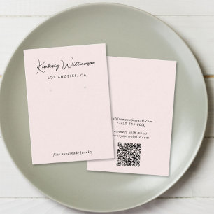 Visite Carte d'affichage rose à l'appui du code QR de scr