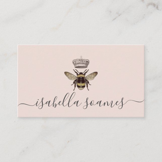 Visite Carte d'appel de signature de script rose (Devant)