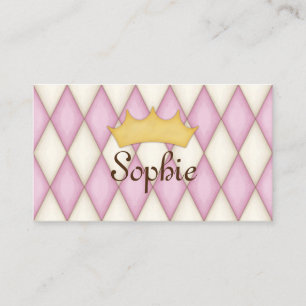 Visite Carte d'appel personnalisée de princesse Harlequin