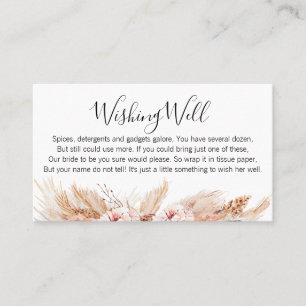 Visite Carte de bien-Fête des mariées Blush Floral Boho