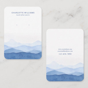 Visite Carte de bijoux Blue Watercolor Mountain