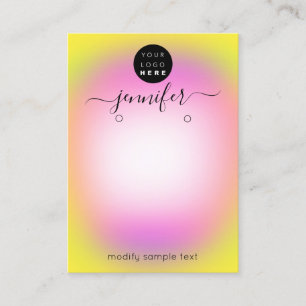 Visite Carte de bijoux maison Logo rose jaune