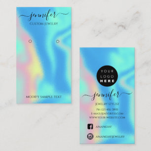 Visite Carte de bijoux personnalisée Logo Holograph Soci
