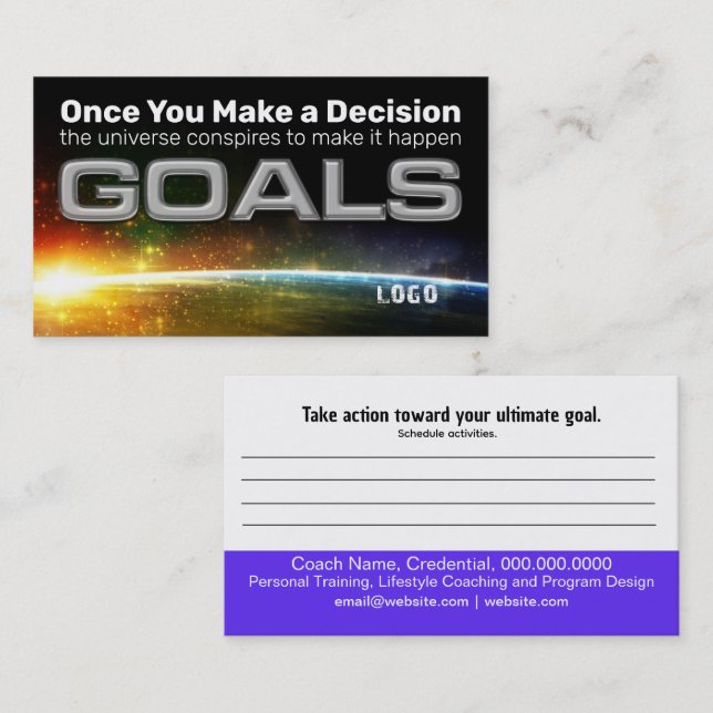 Visite Carte de but de décision (Devant / Derrière)