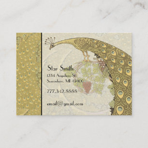 Visite Carte de caractère Art nouveau Vintage Peacock ten