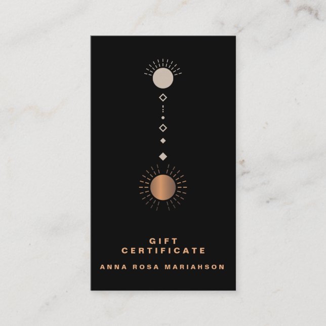 Visite *~* Carte de certificat-cadeau Cosmique Lunaire Un (Devant)