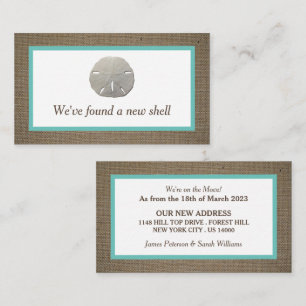 Visite Carte de changement d'adresse Sand Dollar & Burlap