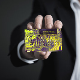 Visite Carte de circuit imprimé moderne vert Code QR pers