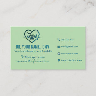 Visite Carte de clinique vétérinaire personnalisée avec l