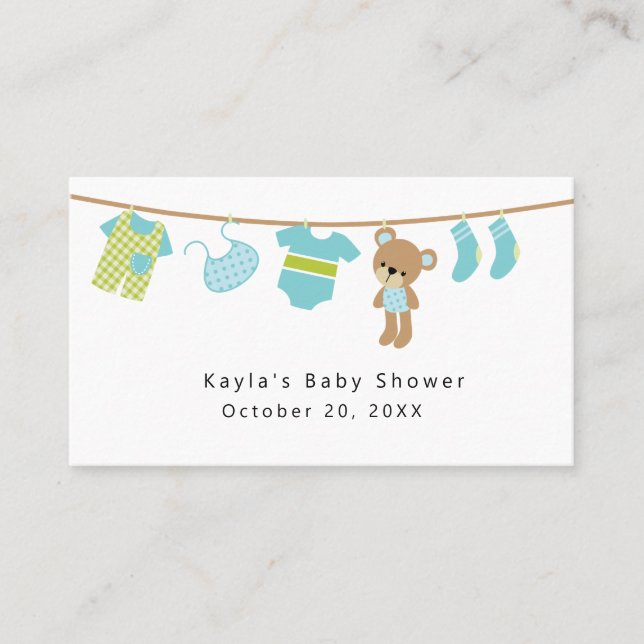 Visite Carte de clôture d'enregistrement de baby shower (Devant)