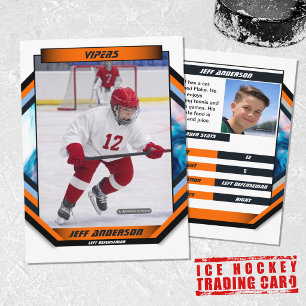Visite Carte de collection de hockey sur glace en orange