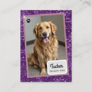 Visite Carte de commerce de chien de thérapie Purple Spar