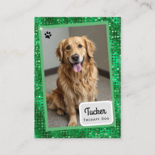 Visite Carte de commerce de chien de thérapie Vert Sparkl
