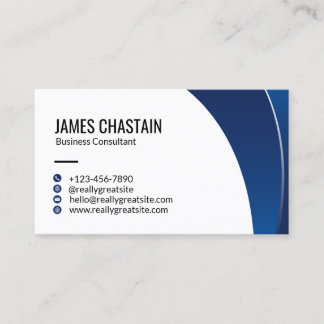 Visite Carte de consultant en entreprise moderne bleu et