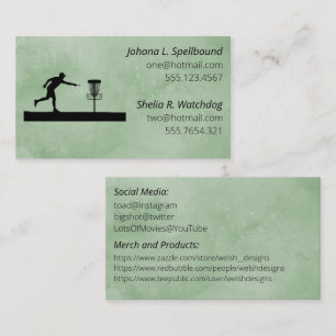 Visite Carte de contact sociale verte - Disc Golf