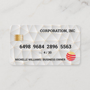 Visite Carte de crédit   Arrière - plan géométrique blanc