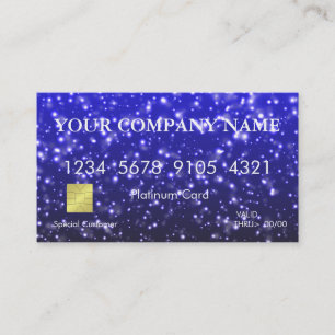 Visite Carte de crédit Elegant Blue Parties scintillant