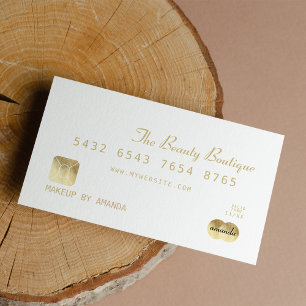 Visite Carte de crédit Elegant Chic White Gold Luxury