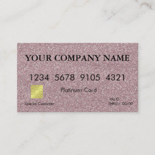 Visite Carte de crédit Elegant Pink Parties scintillant